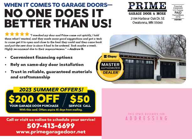 Garage Door Services | Owatonna, Faribault & Northfield, MN | Prime ...